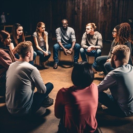 Diverse group seated in a circle during a discussion workshop